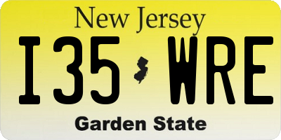 NJ license plate I35WRE
