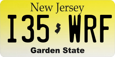 NJ license plate I35WRF