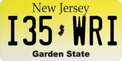 NJ license plate I35WRI