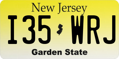 NJ license plate I35WRJ
