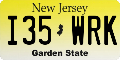 NJ license plate I35WRK