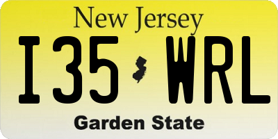 NJ license plate I35WRL