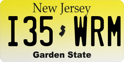 NJ license plate I35WRM