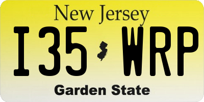 NJ license plate I35WRP