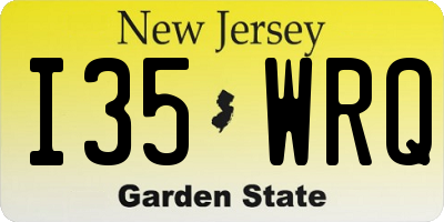 NJ license plate I35WRQ