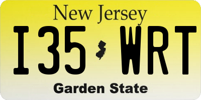 NJ license plate I35WRT