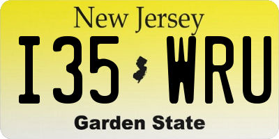 NJ license plate I35WRU