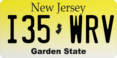 NJ license plate I35WRV