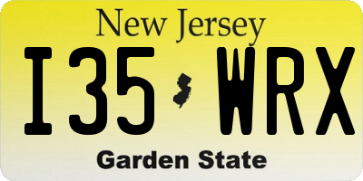 NJ license plate I35WRX