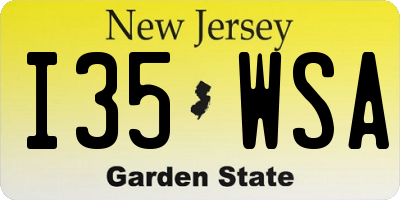 NJ license plate I35WSA