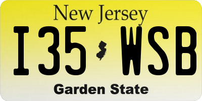 NJ license plate I35WSB