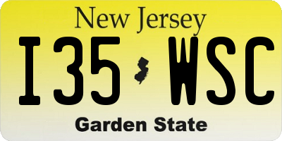 NJ license plate I35WSC
