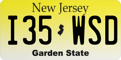 NJ license plate I35WSD