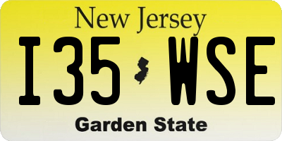 NJ license plate I35WSE