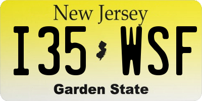 NJ license plate I35WSF