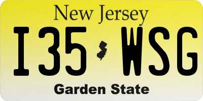 NJ license plate I35WSG