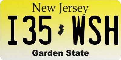 NJ license plate I35WSH