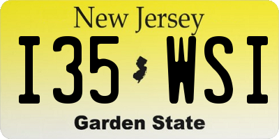 NJ license plate I35WSI