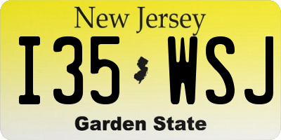 NJ license plate I35WSJ