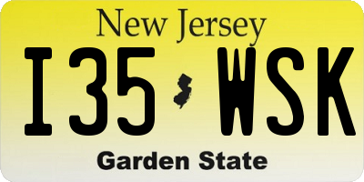 NJ license plate I35WSK