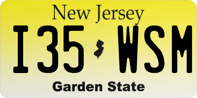 NJ license plate I35WSM