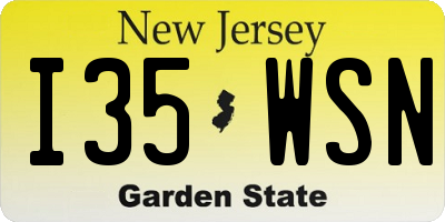 NJ license plate I35WSN