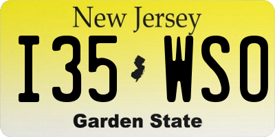 NJ license plate I35WSO
