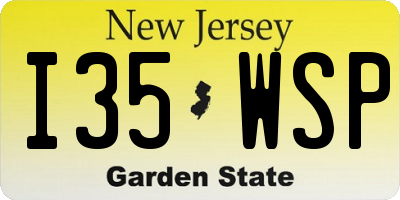 NJ license plate I35WSP