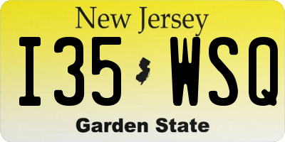 NJ license plate I35WSQ