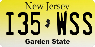 NJ license plate I35WSS