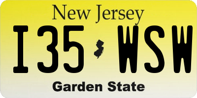 NJ license plate I35WSW