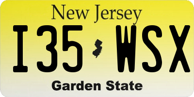 NJ license plate I35WSX