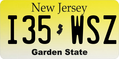 NJ license plate I35WSZ