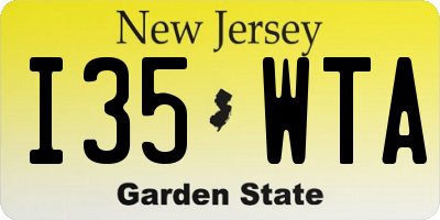 NJ license plate I35WTA