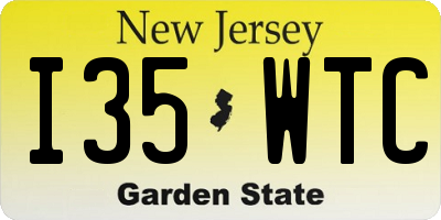 NJ license plate I35WTC