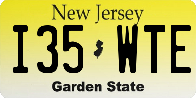 NJ license plate I35WTE