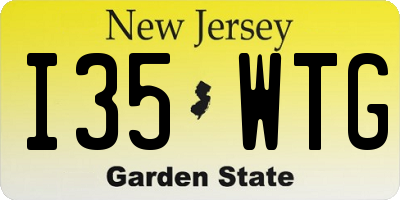 NJ license plate I35WTG