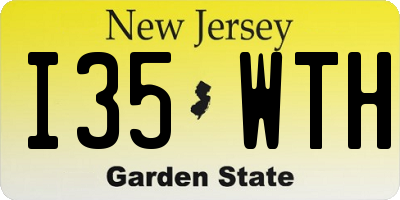 NJ license plate I35WTH