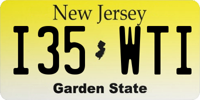 NJ license plate I35WTI