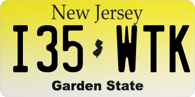 NJ license plate I35WTK