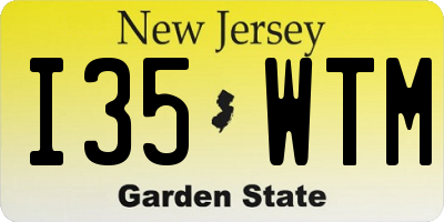 NJ license plate I35WTM