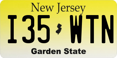 NJ license plate I35WTN