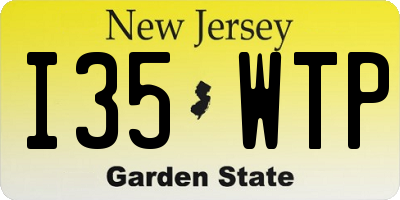 NJ license plate I35WTP