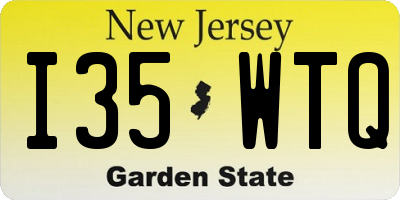 NJ license plate I35WTQ