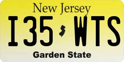 NJ license plate I35WTS