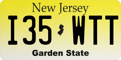 NJ license plate I35WTT