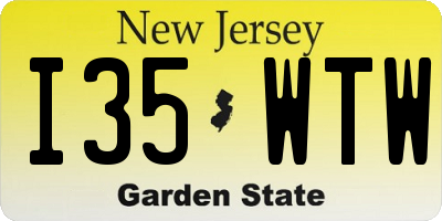 NJ license plate I35WTW