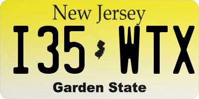 NJ license plate I35WTX