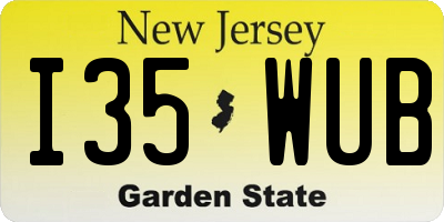 NJ license plate I35WUB
