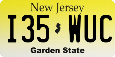 NJ license plate I35WUC